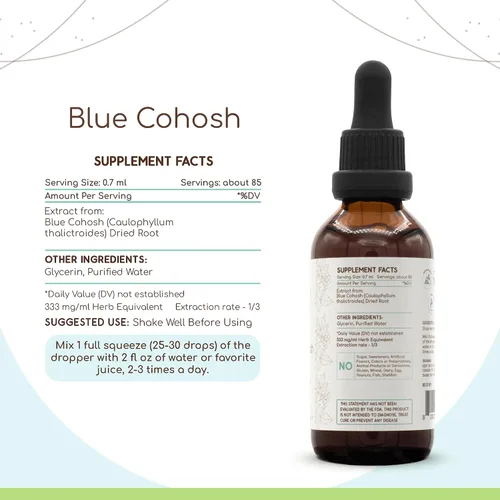 Vista 3 de HerbEra Blue Cohosh B60 - Extracto de hierbas sin alcohol, tintura de cohosh azul superconcentrado cultivado responsablemente