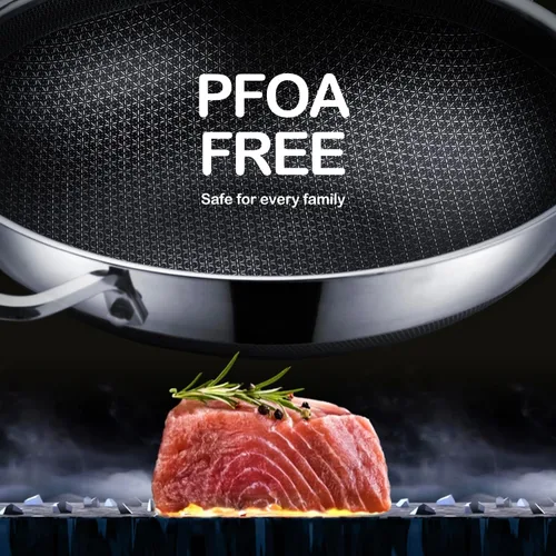 Vista 3 de DOTCLAD Sartén wok, wok híbrido de 12 pulgadas con tapa, utensilios de cocina sin PFOA, woks antiadherentes de acero inoxidable y sartenes