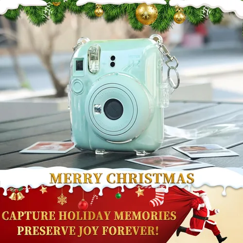 Vista 2 de Caiyoule Funda transparente Mini 12 - Funda protectora para cámara compatible con Fujifilm Instax Mini 12, funda rígida de PC para cámara
