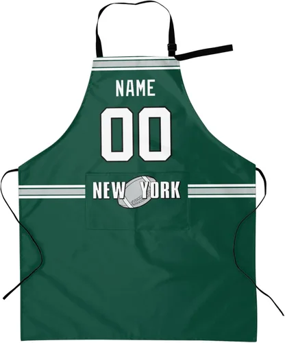 Vista 27 de Delantal con bolsillos, nombre personalizado y número, regalos personalizados para hombres y mujeres fanáticos del fútbol