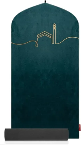 Vista 4 de TAKVA EasiClean™ Tapete de oración para interiores Colección Kaaba (ComfitPlus, Kaaba Negro) Alfombra acolchada de espuma viscoelástica