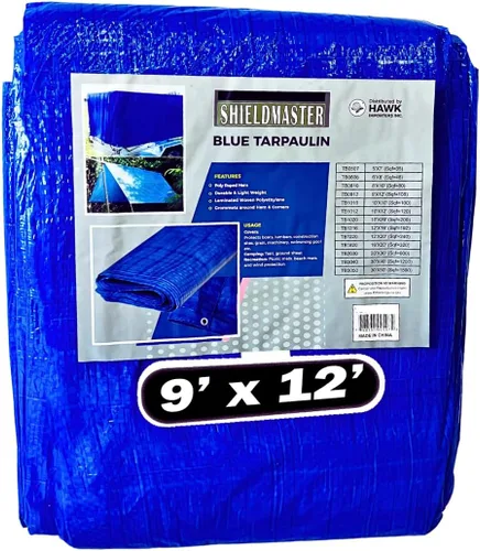 Vista 14 de SHIELDMASTER Cubierta de lona de polietileno azul de 5 x 7 pies 5 mil de grosor Lona 100% impermeable, resistente a los rayos UV, a prueba