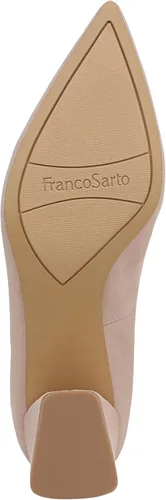 Vista 5 de Franco Sarto Women's Racer Pointed Toe Block Heel Pumps Zapatilla Ballet Rosa Claro Gamuza