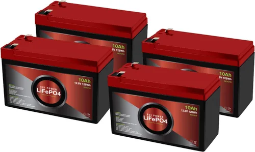 Vista 10 de Paquete de 2 baterías recargables LiFePO4 de ciclo profundo de litio de 12 V 10 Ah 2000-5000 ciclos de vida y 10 años de vida útil BMS integrado