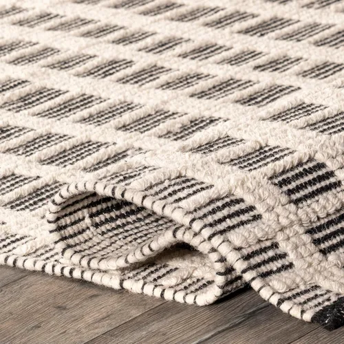 Vista 6 de Rugs USA Parker Check - Alfombra texturizada, 2 x 8, marfil