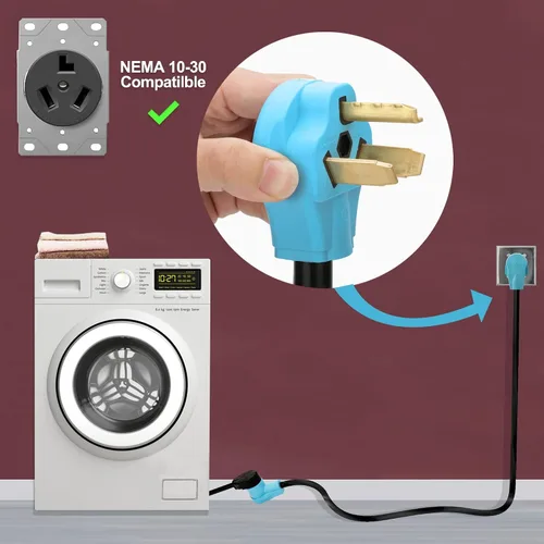 Vista 4 de CircleCord Cable de extensión de carga para secadora de 3 puntas y 15 pies
