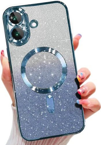 Vista 36 de Misscase Funda magnética compatible con iPhone 14 Pro con purpurina y protector de lente de cámara, protección completa, compatible con MagSafe Negro