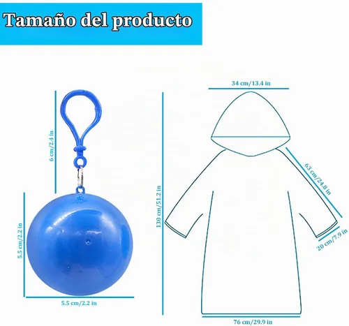 Vista 4 de Paquete de 4 impermeables portátiles, impermeables desechables de emergencia para niños, poncho de lluvia impermeable para viajes, campamento