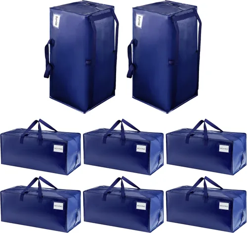 Vista 74 de VENO Paquete de 6 bolsas de mudanza resistentes con correas de mochila, cremalleras y asas, bolsas de embalaje extragrandes para artículos