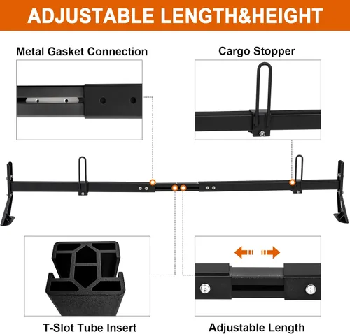 Vista 3 de CIRONBOW Portaequipajes de techo de 3 barras para furgonetas compatible con Chevy Express 1996 en adelante 1500 2500 3500, Ford E150, E250, E350