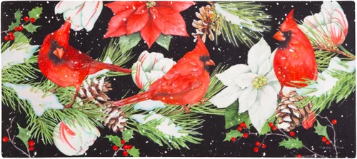 Vista 12 de Evergreen Flag Alfombrilla de interruptor navideño de sassafras de 22" x 10", tapete intercambiable para puerta delantera exterior, entrada