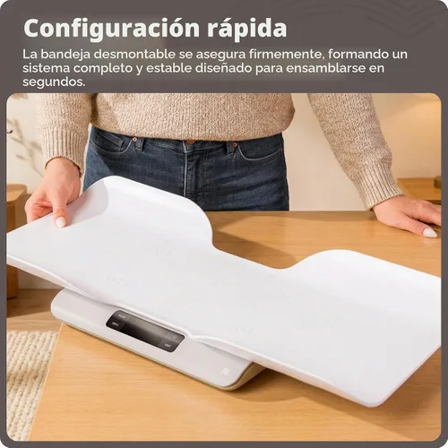 Vista 3 de Greater Goods Báscula digital para bebés y niños pequeños, no conectada Digital Newborn Scale with Removable Tray, 2-in-1 Design, Hold for Wiggly