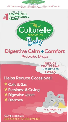 Vista 5 de Culturelle Probióticos infantiles para apoyo inmunológico y digestivo, 50 unidades y gotas calmantes y cómodas para bebés de 0 a 12 meses, 0.29 onzas