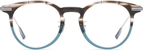 Vista 2 de FONEX Gafas de acetato de titanio con marco vintage para mujer y gafas redondas ópticas 47-22-145