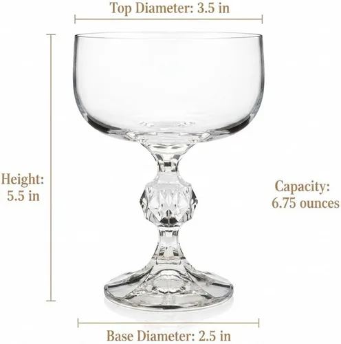 Vista 3 de HISTORY COMPANY City of Paris Crystal Champagne Cocktail Coupé - Inspirado en París de los años 20, juego de 2 piezas para champán y cócteles