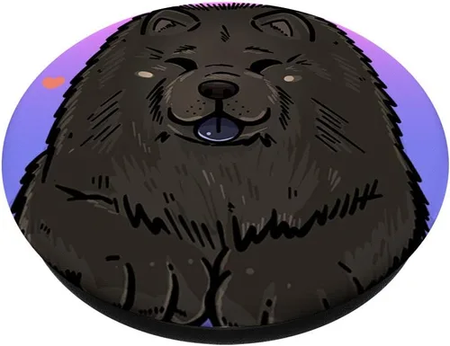 Vista 3 de PopSockets - Agarre y soporte para teléfonos y tabletas, diseño de cachorro, color negro, Negro
