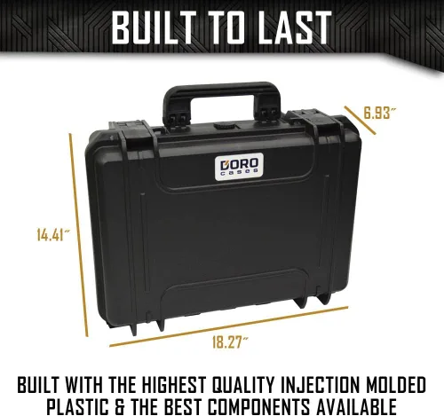 Vista 6 de Estuche para pistola Doro para 4 pistolas 12 con inserto de espuma MyCaseBuilder personalizado, impermeable, resistente, armas de fuego tácticas