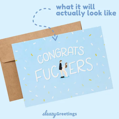 Vista 2 de Sleazy Greetings Tarjeta de boda divertida para su despedida de soltera o despedida de soltera Tarjeta de compromiso inapropiada de mejor amiga