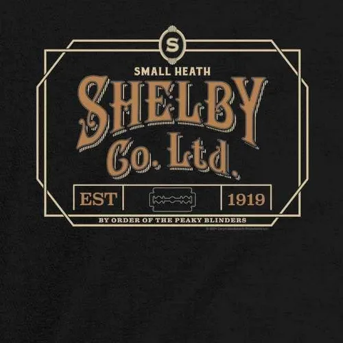 Vista 3 de Pop Threads Peaky Blinders Shelby Merchandise - Camiseta de manga larga unisex para hombres, mujeres, niñas y niños, Camiseta de manga larga Negro