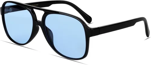Vista 27 de Freckles Mark Lentes de sol clásicos estilo retro de los años 70 para mujeres y hombres, montura estilo aviador, cuadrada, grande y de moda