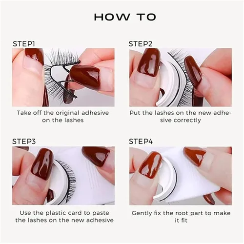 Vista 6 de Pestañas autoadhesivas reutilizables, 5 pares de pestañas autoadhesivas Glazyboo, pestañas autoadhesivas mejoradas, naturales, para mujeres, sin 5
