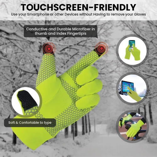 Vista 2 de Guantes de invierno cálidos antideslizantes para pantalla táctil y guantes térmicos de ciclismo para clima frío para hombres y mujeres, ideales