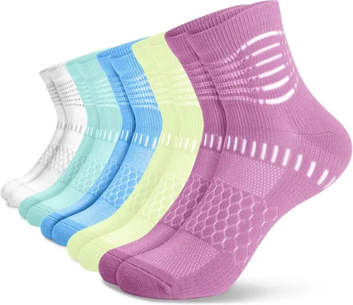Vista 18 de IRAMY Calcetines de compresión de tobillo Coolmax para mujeres y hombres, calcetines que absorben la humedad, alivio de la fascitis plantar, 3/5