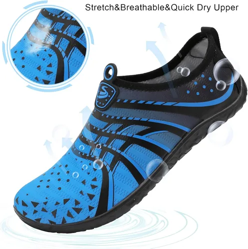 Vista 4 de Zapatos acuáticos transpirables de secado rápido para mujer y hombre, calcetines acuáticos suaves para senderismo, natación, playa, surf, yoga