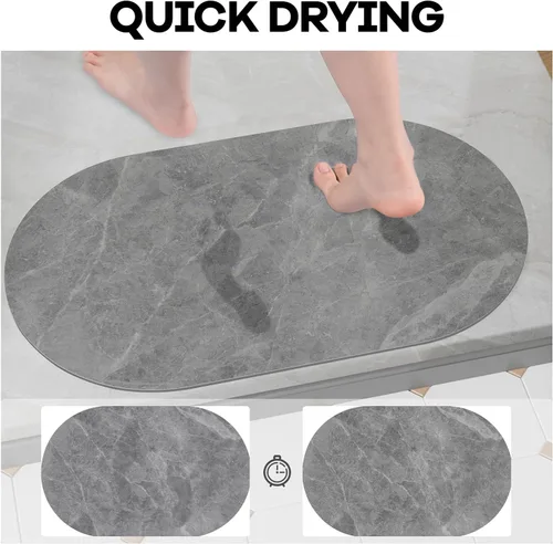 Vista 4 de Hargiis Alfombra de baño suave y absorbente, para ducha y suelo, antideslizante, lavable a máquina, para frente de bañera y ducha