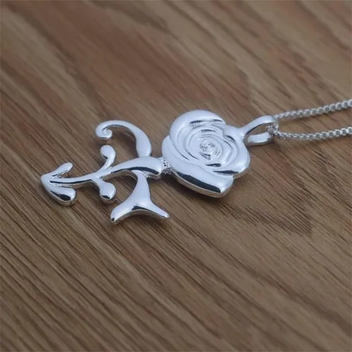 Vista 5 de 2024 New Trendy Prince Symbol Rose Necklace Fashion Party Gift For Female Fashion Accessories