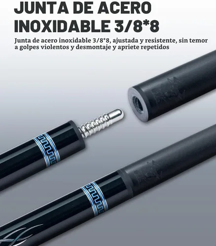 Vista 8 de CRICAL COWCUE 58-Inch Carbon Fiber Pool Cue, Low Deflection, 12.5mm Tip