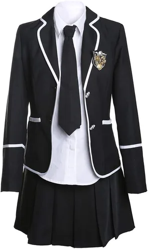 Vista 15 de URSFUR Conjunto de uniforme escolar japonés de estilo británico para mujer, disfraz de cosplay de anime para niña Estilo 1