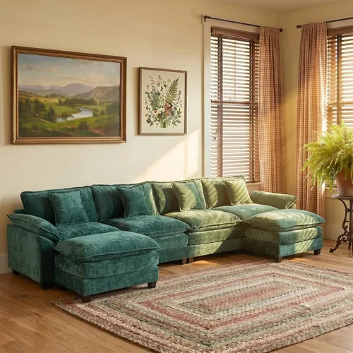 Vista 12 de Sofá modular modular de felpilla beige de 78 pulgadas para sala de estar, sofá modular de felpilla beige para sala de estar, sofás para sala