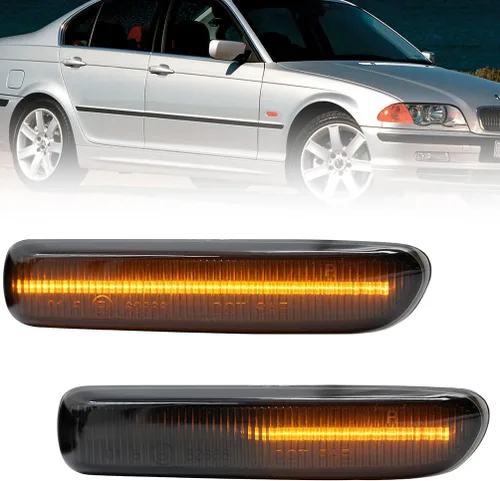 Vista 9 de Faros de Marca Lateral de Lente Transparente para BMW E46 1999-2001 Serie 3 Sedán E46 y 1999-2003 Serie 3 Coupé E46 LED Ámbar Delantero Marcador
