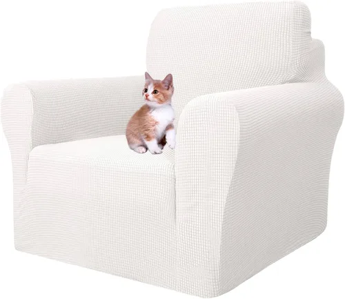 Vista 89 de MAXIJIN Funda elástica para silla con brazos, 1 pieza para sofá o silla de estar, funda antideslizante (31-46 pulgadas), protector de muebles que se