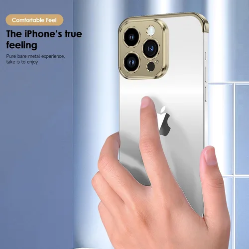 Vista 7 de Losin Funda compatible con iPhone 14 Pro con protector de lente de cámara, metal de aluminio, sin marco, diseño sin bordes, delgada y ligera, a