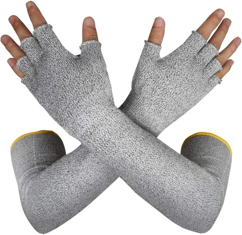 Vista 2 de 2 pares de mangas de protección para brazos, mangas resistentes a cortes de nivel 5, protectores de brazo de seguridad resistentes a los cortes