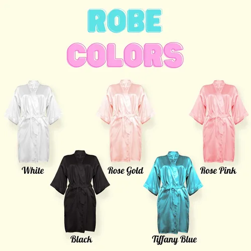 Vista 9 de Cute Satin Personalized Robes for Girls in Sizes 3T 14, Flower Girl Robe, Pretty Girl Robes, Personalized Robes for Toddlers thru Age 13, Toddlers