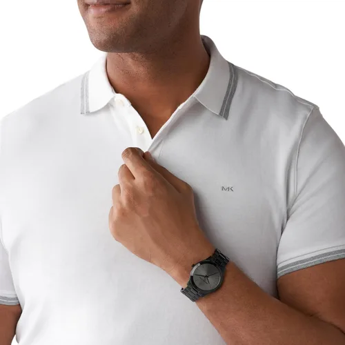 Vista 4 de Michael Kors Reloj de gran tamaño Slim Runway para hombre, reloj de acero inoxidable para hombres