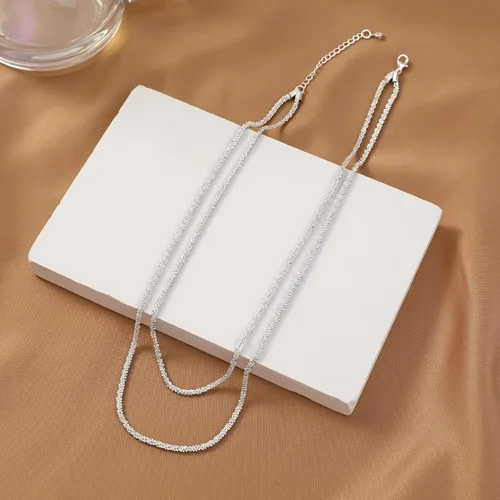 Vista 7 de Layered Necklaces for Women 14K Real GoldSilver Plated Dainty Bar Twist Rope Mirror Bead Layering Chain Choker Necklaces Gold Jewelry for Women