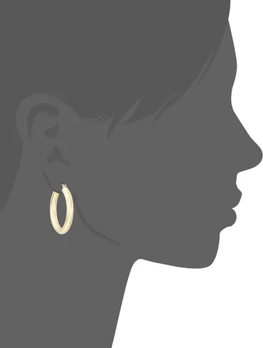 Vista 2 de Anne Klein Classics - Aretes de aro ovalados grandes en tono plateado, Plata