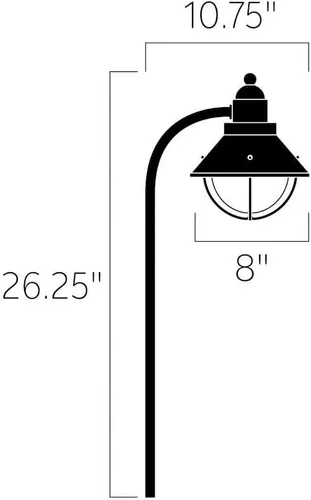 Vista 2 de Kichler 15239OZ Seaside Path & Spread 1-Light 120V, bronce antiguo