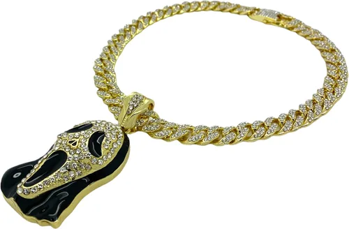 Vista 5 de Shiny Jewelers USA COLGANTE DE CADENA PARA HOMBRE ICED OUT RAPPER MASK HIP HOP CAJA DE 24 pulgadas, CUBANO, COLLAR DE CADENA DE CUERDA, Metal