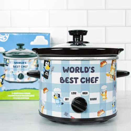 Vista 4 de Uncanny Brands Olla de cocción lenta Bluey de 2 cuartos - Pequeño aparato de cocina