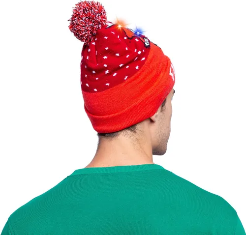 Vista 5 de JOYIN Gorro de punto con luz LED unisex para adultos, con 6 modos intermitentes diferentes, multicolor, Multi