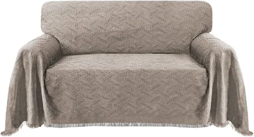 Vista 30 de Turquoize - Funda para sofá de algodón de color gris, protector para sofá, funda para sofás, fundas para sofá seccional lavables para perros