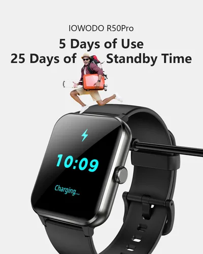 Vista 6 de Reloj inteligente, reloj inteligente HD de 1.85 pulgadas para hombres y mujeres (respuesta/hacer llamadas), reloj de fitness con frecuencia