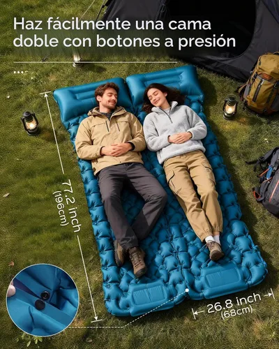 Vista 5 de Covacure - Colchoneta para dormir, colchón inflable de 3.9 pulgadas de grosor con almohada y bomba