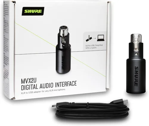 Vista 2 de Shure MVX2U - Interfaz XLR a USB con conector para auriculares, ganancia de 60 dB, monitoreo de latencia cero, alimentación fantasma de 48 V