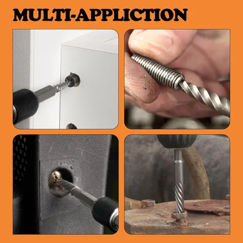 Vista 6 de Juego de extractor de tornillos dañados, extractor de pernos fácil de sacar de 6 piezas para quitar fácilmente pernos rotos, tornillos pelados